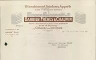 Blanchiment, teinture et apprêts sur tissus de coton Barbier frères et Chauvin à Sorgues, 1937.