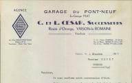 Garage du pont-Neuf, C. et L. César, Vaison-la-Romaine, 1957.