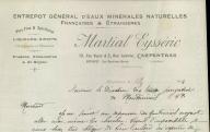 Entrepôt général d'eaux minérales naturelles françaises et étrangères Martial Eysséric. Carpentras, 1924.