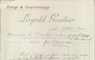 Forge et charronnage Léoplold Gauthier. Grillon, 1923.