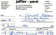 Jaffier-Parsi, fournitures pour boulangeries, patisseries, cuisines. Avignon, 1982.