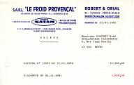 Société Le Froid Provençal, Robert et Orial. Cavaillon, 1982.